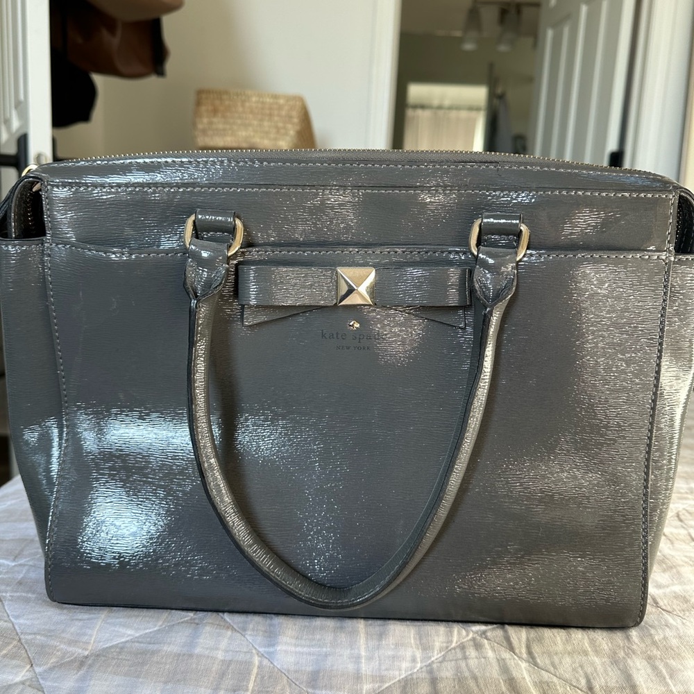 Kate Spade Shiny Gray Tote - Picture 1 of 4
